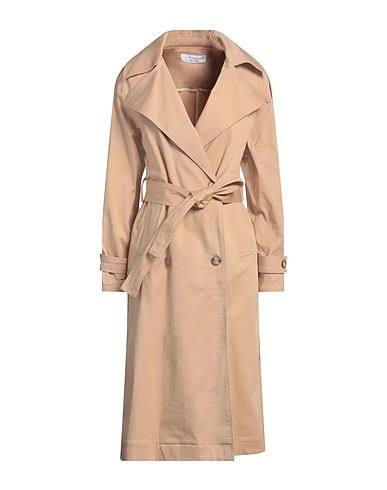 KAOS Double breasted pea coat Beige 97% Cotton, 3% Elastane
