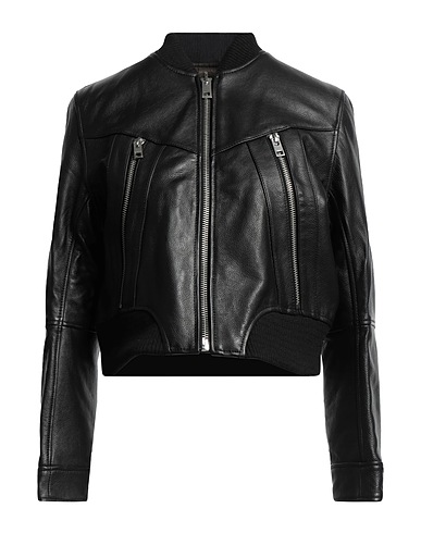 ZADIG&VOLTAIRE Bomber Black 100% Cowhide, Polyester, Elastane