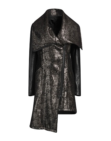 LA HAINE INSIDE US Coat Black 82% Polyester, 16% Viscose, 2% Elastane, Leather, Cotton
