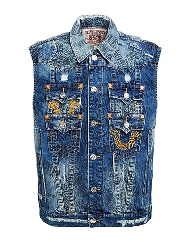 TRUE RELIGION Jeansjacke Blau 100% Baumwolle