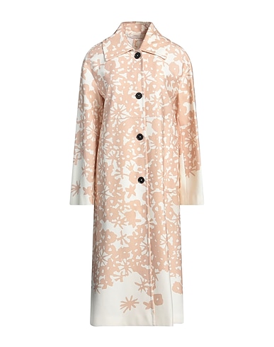 LIVIANA CONTI Full-length jacket White 62% Viscose, 31% Polyamide, 7% Elastane, Polyester