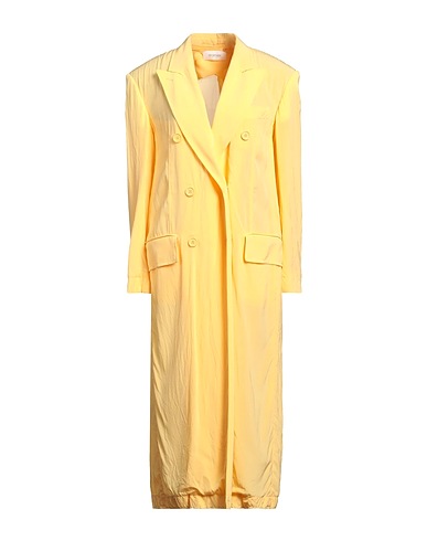 SPORTMAX Double breasted pea coat Yellow 100% Viscose