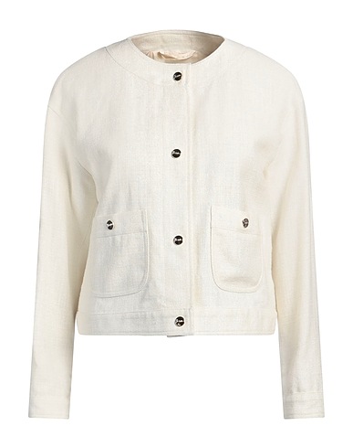 HERNO Jacket Ivory 43% Linen, 43% Silk, 14% Polyester