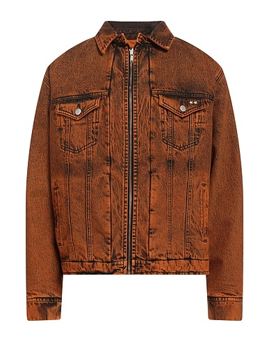 ICON DENIM Denim jacket Brown 100% Cotton