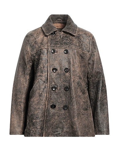 GIORGIO BRATO Cabanjacke & Zweireiher Dunkelbraun 100% Leder