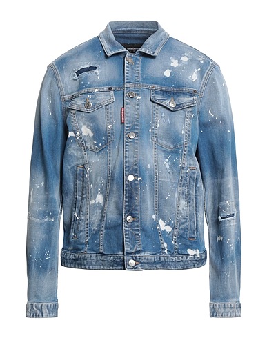 DSQUARED2 Denim jacket Blue 92% Cotton, 6% Elastomultiester, 2% Elastane