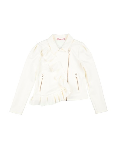 MISS BLUMARINE Double breasted pea coat Ivory 95% Polyester, 5% Elastane