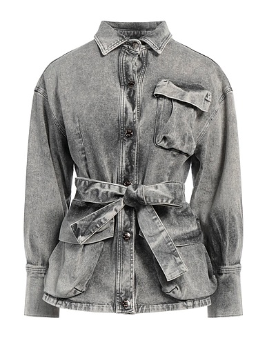 SOALLURE Denim jacket Charcoal 97% Cotton, 3% Elastane