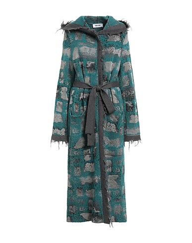 FRASE FRANCESCA SEVERI Full-length jacket Deep teal 66% Virgin Wool, 13% Polyamide, 12% Viscose, 9% Acrylic