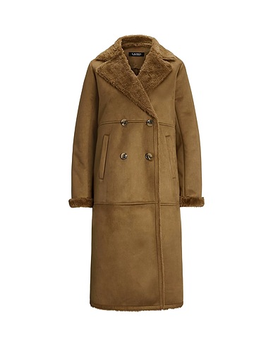 LAUREN RALPH LAUREN Teddy Coat Faux-Fur & Faux-Suede Coat
 Camel 100% Polyester
