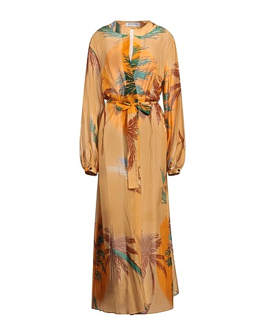 RAQUEL DINIZ Full-length jacket Sand 70% Cotton, 30% Silk
