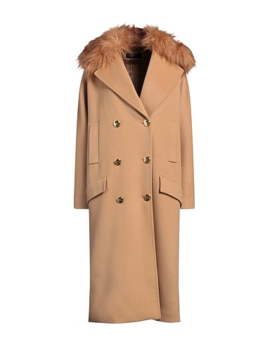 ELISABETTA FRANCHI Coat Camel 100% Wool