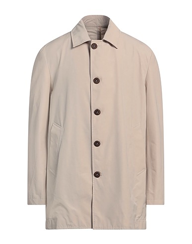 BARBATI Full-length jacket Beige 58% Polyester, 42% Cotton