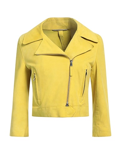 THE JACK AND JACKIE LEATHERS Biker jacket Lime green 100% Leather