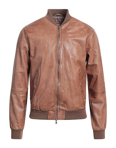 D'AMICO COATS & JACKETS Taupe 100% Leather