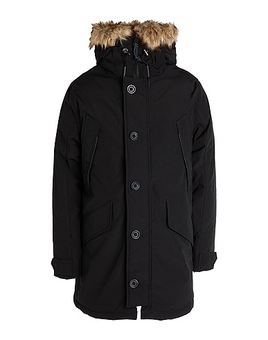 POLO RALPH LAUREN Shell  jacket FAUX-FUR-TRIM DOWN HOODED COAT
 Black 55% Recycled polyester, 29% Polyester, 16% Cotton