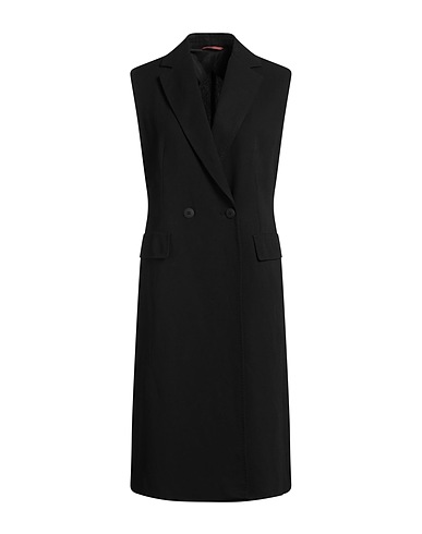 MAX MARA STUDIO Full-length jacket Black 70% Viscose, 30% Linen