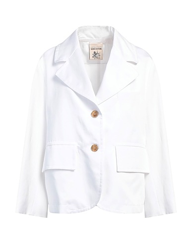 SEMICOUTURE Blazer White 64% Cotton, 36% Wood, Polyester