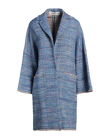 SHIRTAPORTER Full-length jacket Blue 39% Cotton, 28% Viscose, 18% Polyamide, 10% Acrylic, 5% Other Fibres