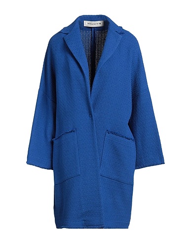 SHIRTAPORTER Full-length jacket Bright blue 39% Cotton, 28% Viscose, 18% Polyamide, 10% Acrylic, 5% Other Fibres