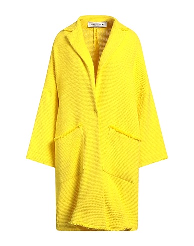 SHIRTAPORTER Full-length jacket Yellow 39% Cotton, 28% Viscose, 18% Polyamide, 10% Acrylic, 5% Other Fibres