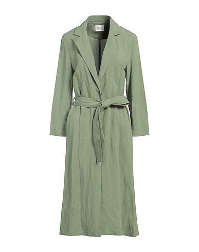 DIXIE Full-length jacket Military green 62% Viscose, 38% Linen