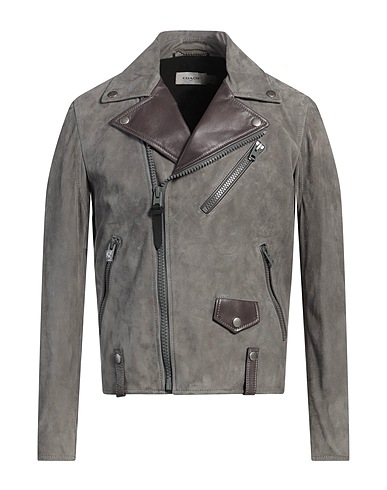 COACH Giacca biker Grigio 100% Pelle di agnello
