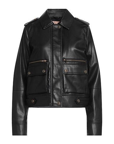 TWINSET Μπουφάν Μαύρο 100% Πολυεστέρας
