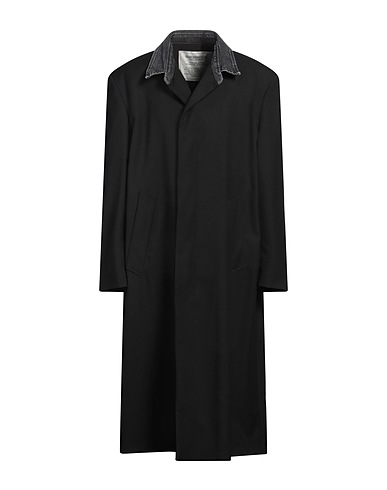 DIESEL Mantel Schwarz 55% Polyester, 45% Schurwolle, Baumwolle