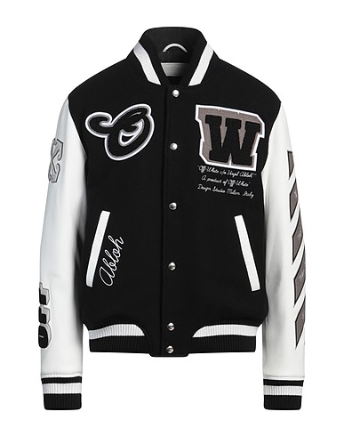 OFF-WHITE™ Jacke Schwarz 75% Schurwolle, 25% Polyamid, Leder, Elastan