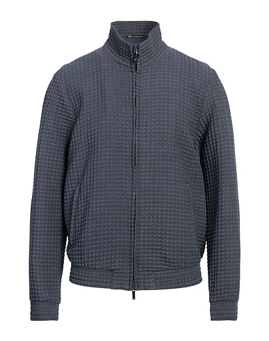 EMPORIO ARMANI Jacket Slate blue 87% Virgin Wool, 12% Polyamide, 1% Elastane