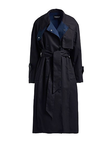 DONDUP Double breasted pea coat Black 100% Cotton