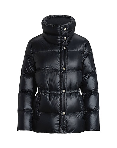 LAUREN RALPH LAUREN Shell  jacket METALLIC DOWN FUNNELNECK COAT
 Black 56% Polyester, 44% Nylon