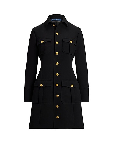 POLO RALPH LAUREN Coat LONG WOOL JACKET
 Black 100% Wool