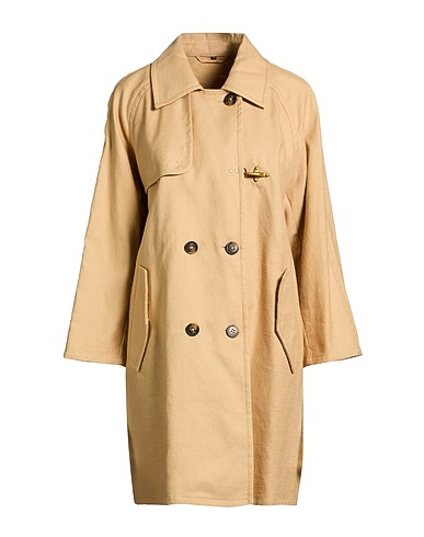 FAY Trench coat BEIGE 58% Cotton, 42% Linen