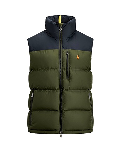 POLO RALPH LAUREN ベスト ミリタリーグリーン ポリエステル 100%