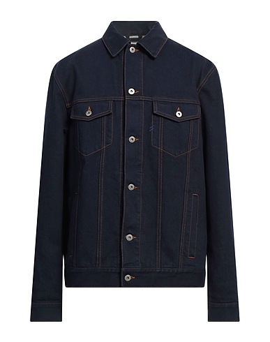 BURBERRY Denim jacket Blue 100% Cotton, Calfskin