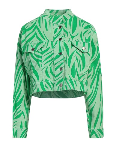 DÉPENDANCE Denim jacket Green 99% Cotton, 1% Elastane