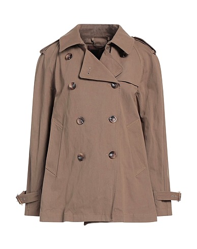 HISTORIC Double breasted pea coat Brown 65% Cotton, 35% Polyester
