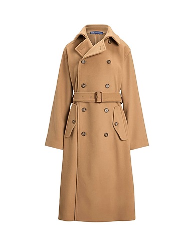 POLO RALPH LAUREN コート DOUBLE-BREASTED WOOL MELTON TRENCH COAT
 キャメル ウール 100%