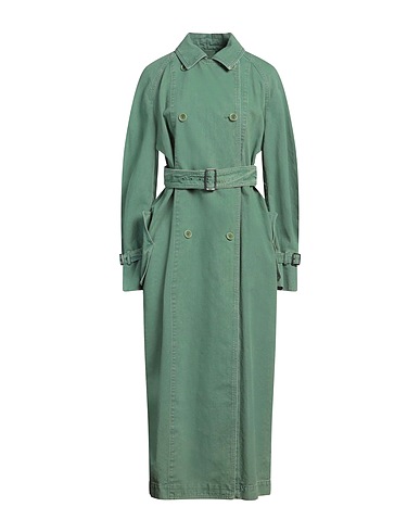 MAX MARA Бушлаты и двубортные пальто Зелёный 100% Хлопок