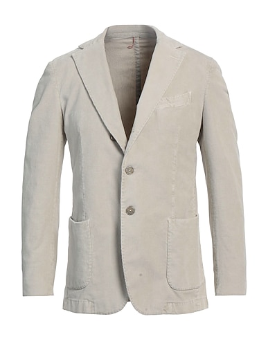 SANTANIELLO Blazer Light grey 97% Cotton, 3% Elastane
