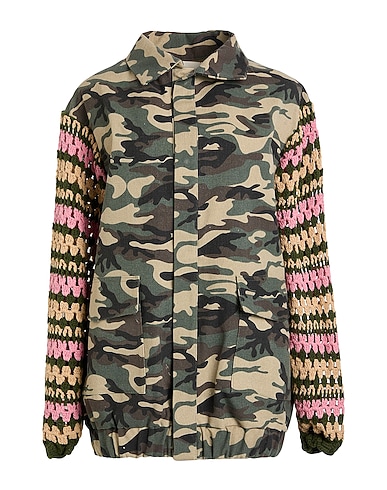 TU LIZÉ Jacket Military green 100% Cotton, Acrylic