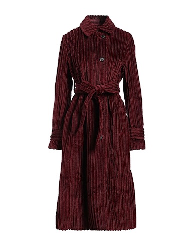 VICTORIA BECKHAM Coat Burgundy 100% Cotton, Viscose, Cupro, Horn