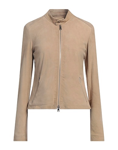 STREET LEATHERS Giacca biker Beige 100% Pelle