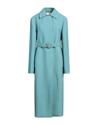 JIL SANDER Mantel Blaugrau 87% Schurwolle, 13% Polyamid, Kalbsleder
