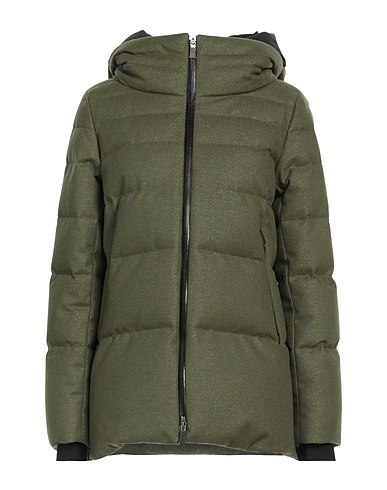 HERNO Piumino Verde militare 69% Lana, 19% Poliammide, 10% Viscosa, 2% Fibra di metallo, Poliestere