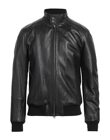 STEWART Кожаная куртка Чёрный 100% Кожа ягненка, Хлопок, Вискоза, Полиэстер, Эластан