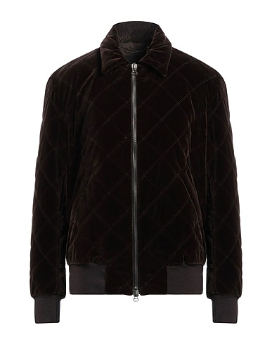 LARDINI Jacket Dark brown 98% Cotton, 2% Elastane