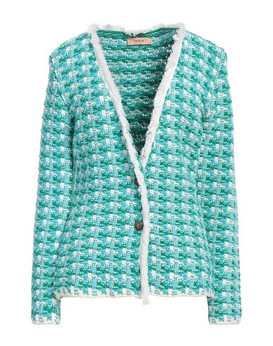 TWINSET Cardigan Turquoise 48% Wool, 47% Acrylic, 5% Polyester, Cotton